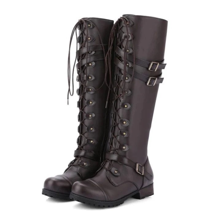 Women’s Lace-Up Boots with Buckle Details | Casual