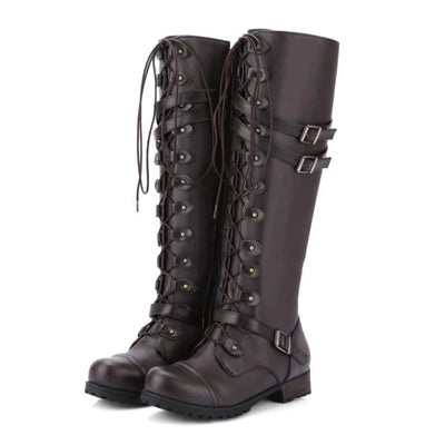 Women’s Lace-Up Boots with Buckle Details | Casual