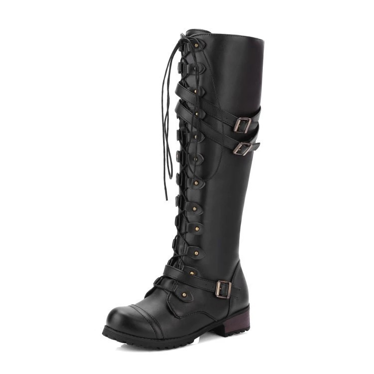 Women’s Lace-Up Boots with Buckle Details | Casual