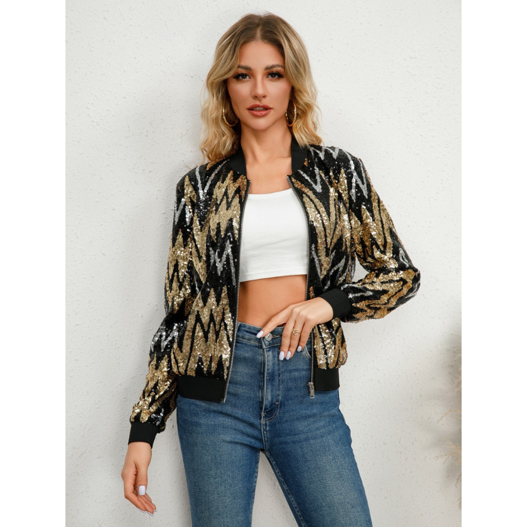 Modern Women's Zip Jacket | Sequins