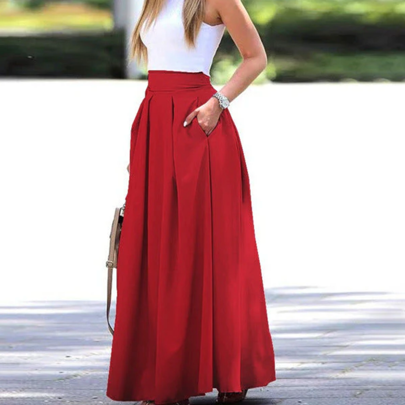 Women’s Pleated Maxi Skirt | Relaxed Fit