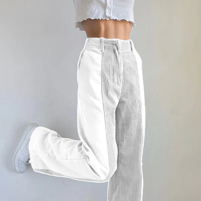Women’s Trendy High-Waist Corduroy Trousers | Wide Leg