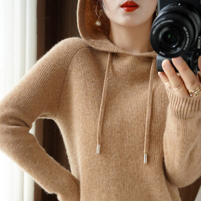Women's Long Sleeve Knitted Hoodie