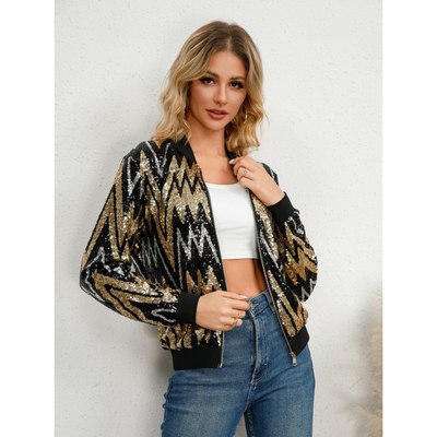 Modern Women's Zip Jacket | Sequins