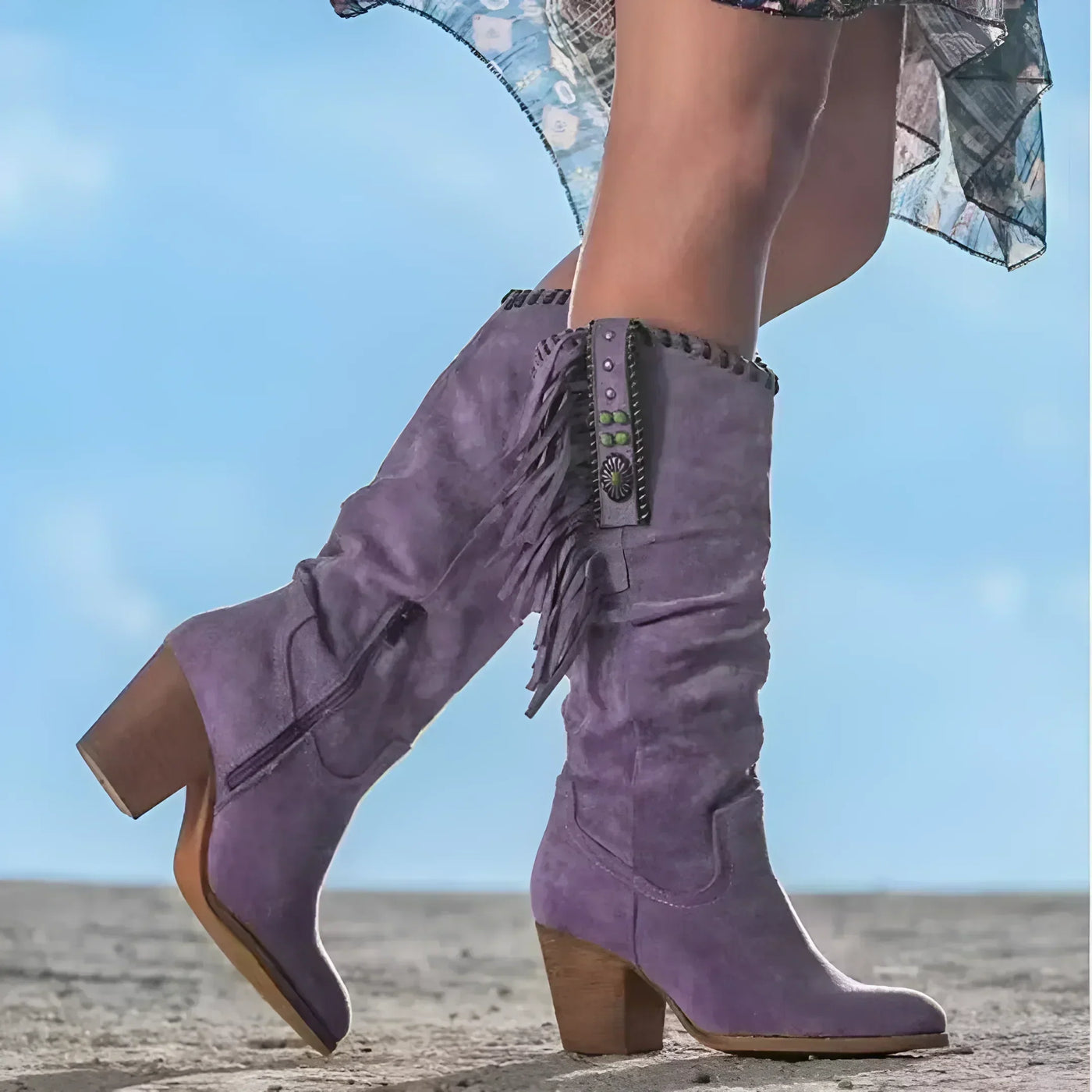 Boho Western Cowboy Boots for Women | Mid-Calf