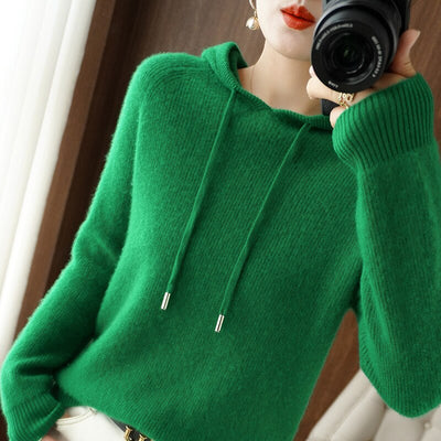 Women's Long Sleeve Knitted Hoodie