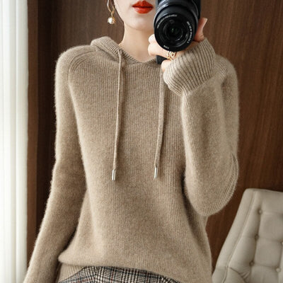 Women's Long Sleeve Knitted Hoodie