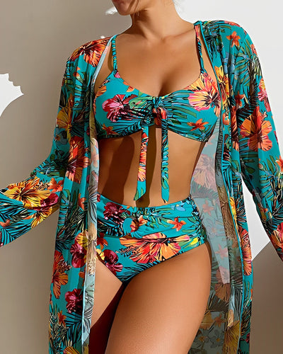 Three-Piece Bikini Set for Women | Floral Print