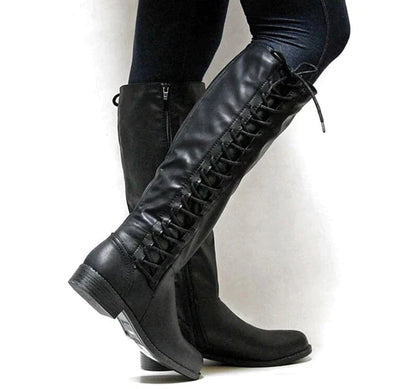 Knee-High Black Boots For Women | Flat