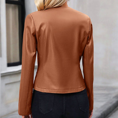 Fashionable Biker Jacket for Women | Round Neck