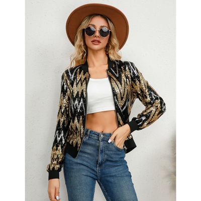 Modern Women's Zip Jacket | Sequins