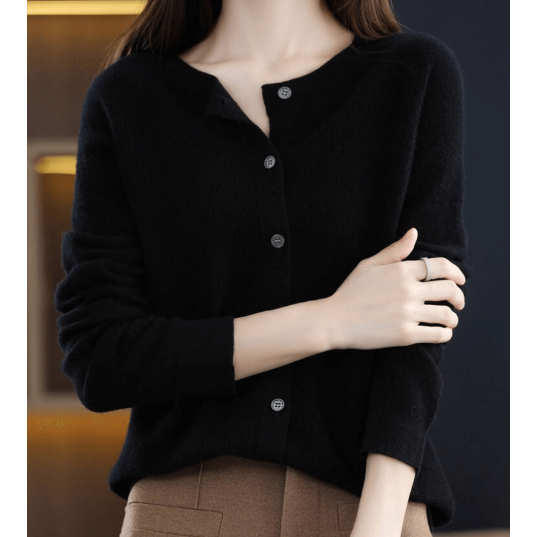 Short Knitted Cardigan For Women With Buttons | Winter