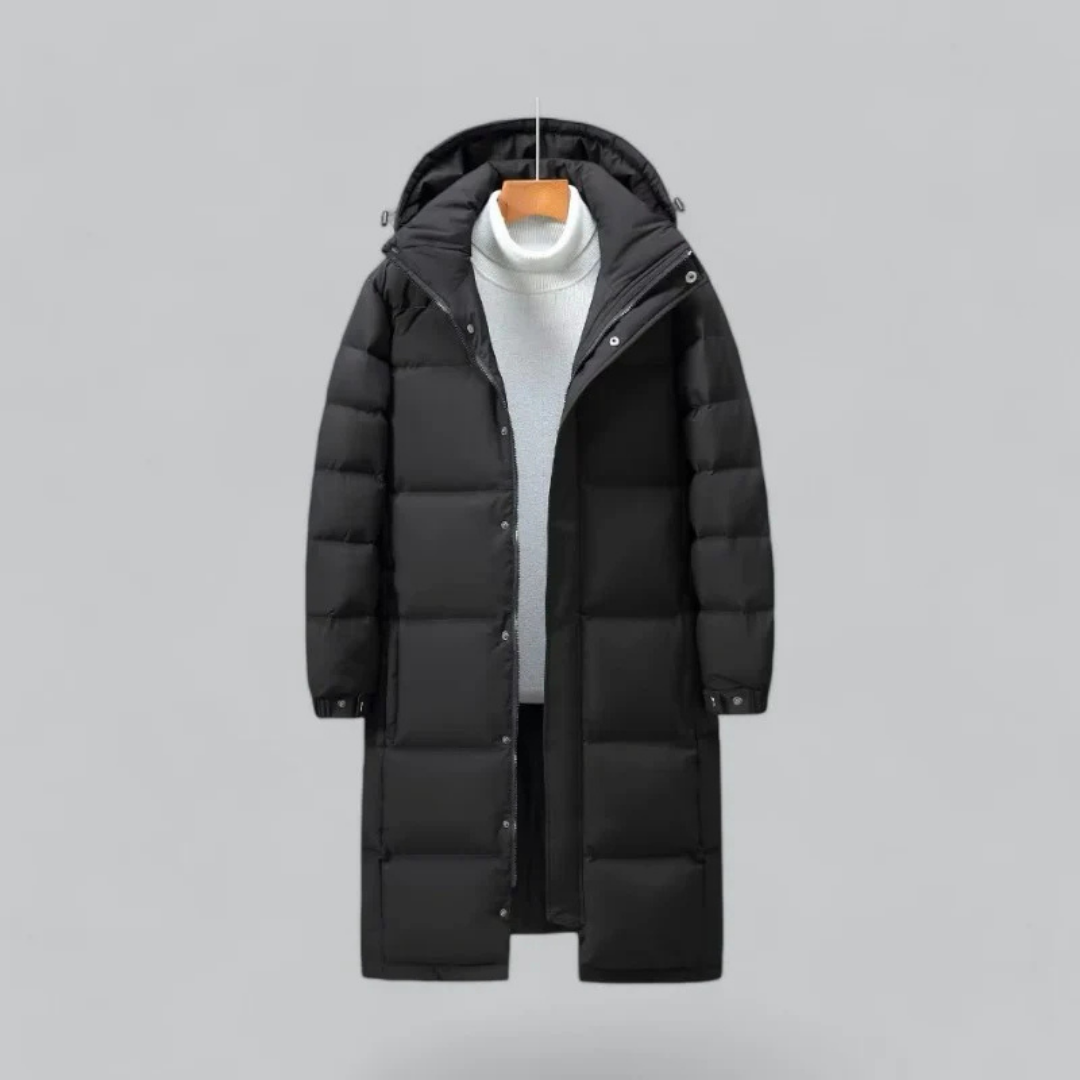 Men's Long Hooded Puffer Winter Coat | Warm