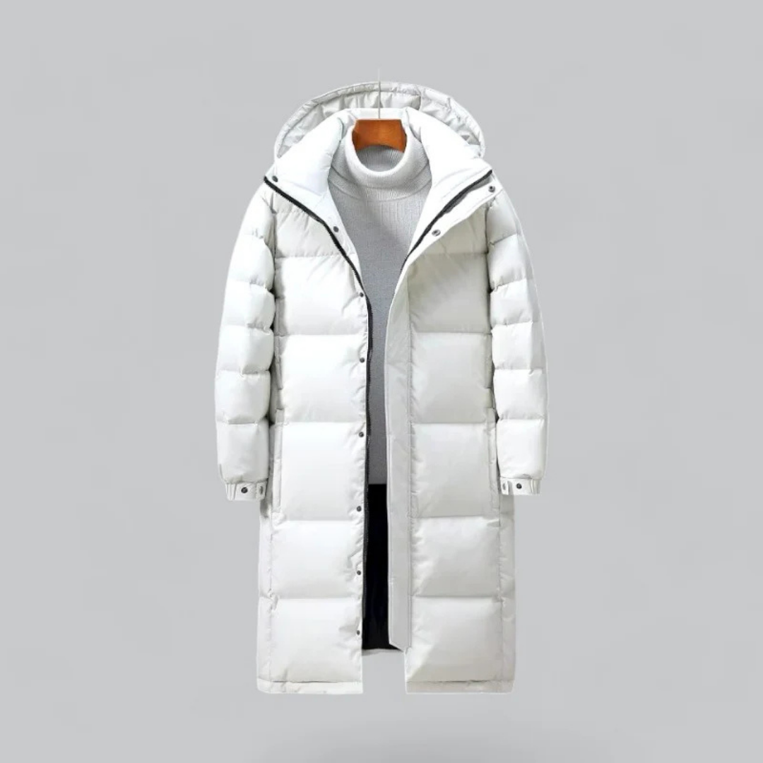 Men's Long Hooded Puffer Winter Coat | Warm