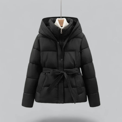 Women’s Warm Belted Hooded Puffer Jacket | Winter