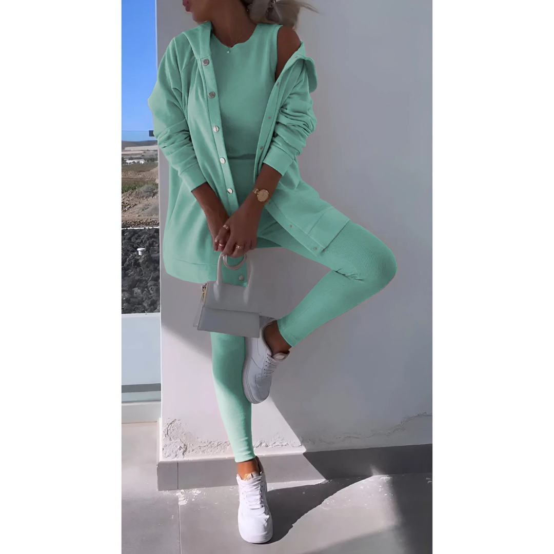 Stylish Three-Piece Women’s Lounge Set | Modern