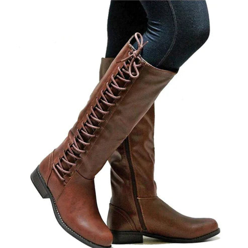 Knee-High Black Boots For Women | Flat