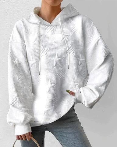 Women’s White Knitted Hoodie | Long Sleeve