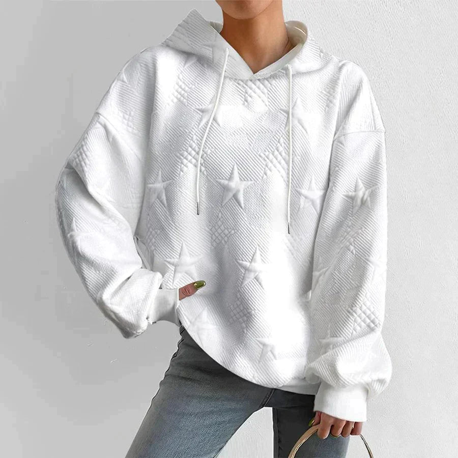 Women’s White Knitted Hoodie | Long Sleeve