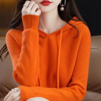 Women's Long Sleeve Knitted Hoodie