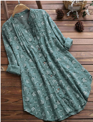 Women's Floral Button-Down Half-Sleeve Blouse | Casual