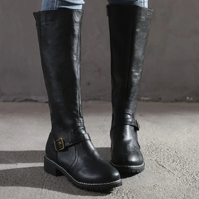 Classic Knee-High Boots for Women | With Buckle Details