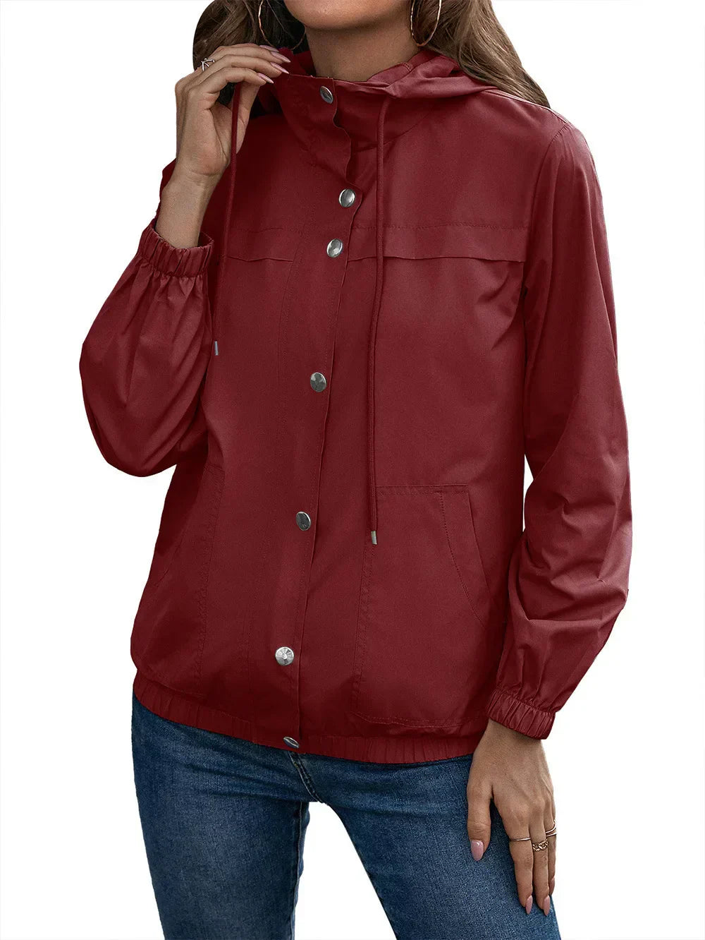 Women’s Hooded Waterproof Trench Coat | Long Sleeve