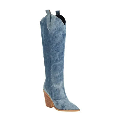 Women’s Cowboy Over-the-Knee Boots | Blue