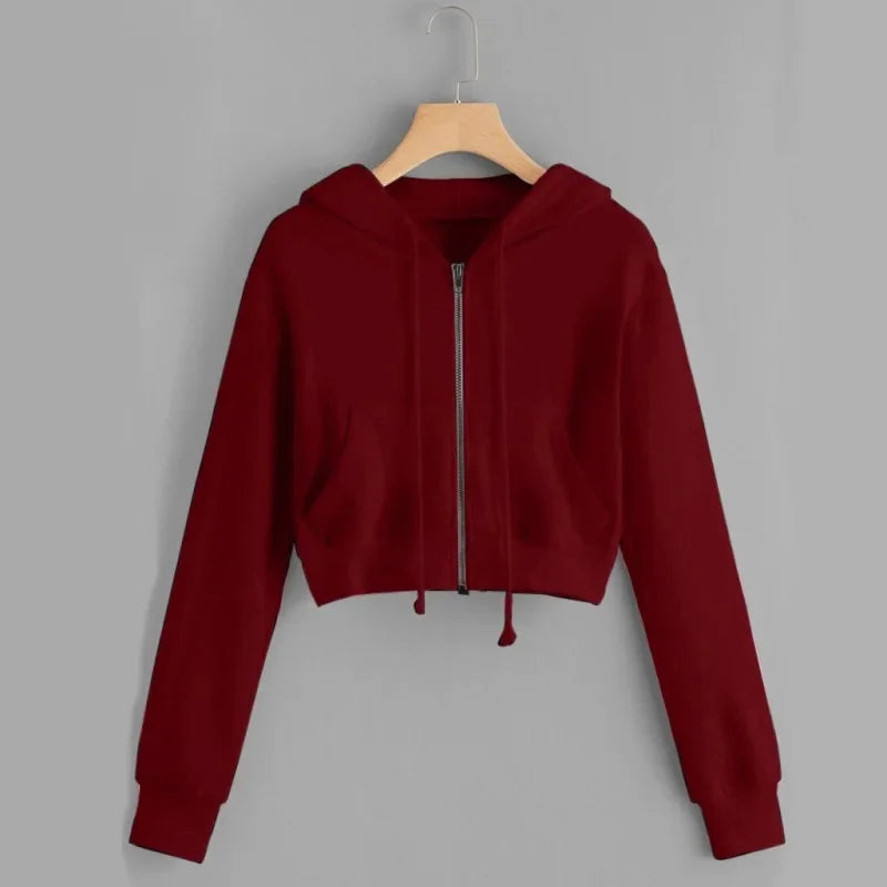 Short Winter Sweatshirt for Women | With Hood