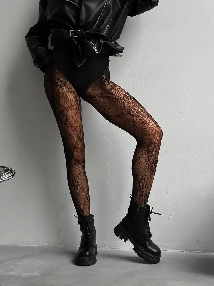 Women’s Fishnet Tights | Floral Pattern