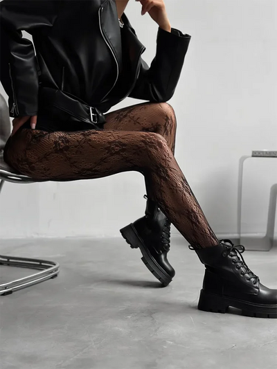 Women’s Fishnet Tights | Floral Pattern