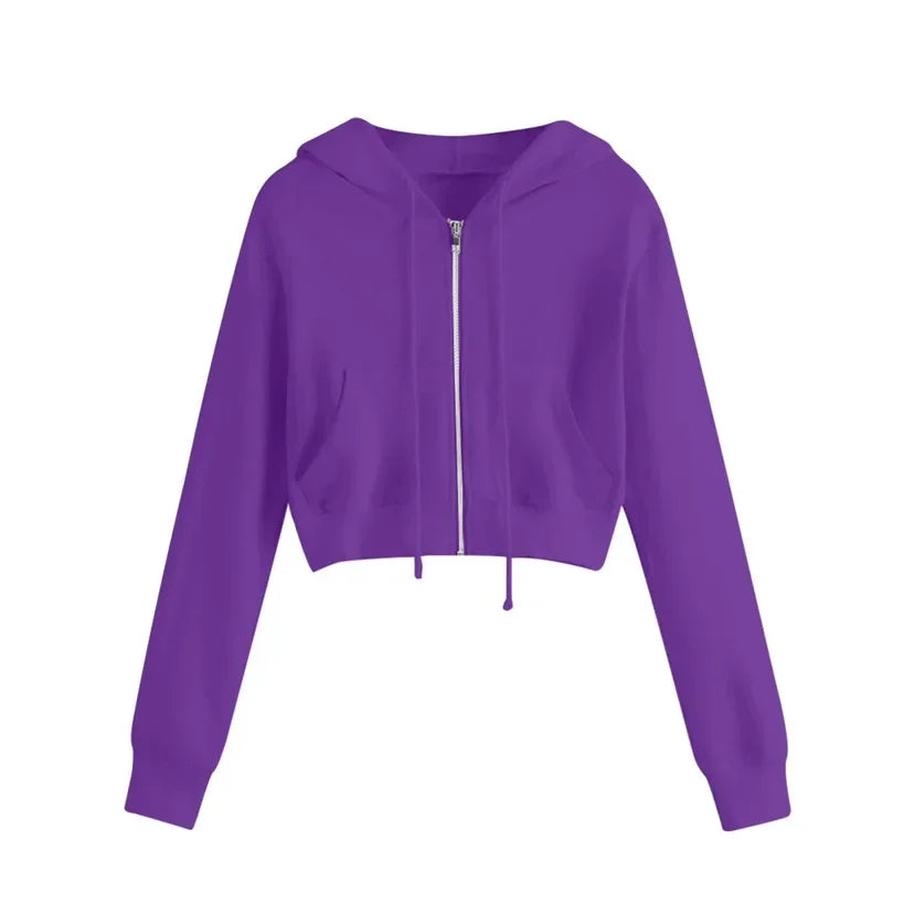 Short Winter Sweatshirt for Women | With Hood