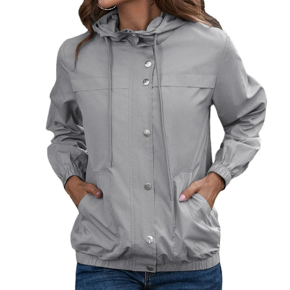 Women’s Hooded Waterproof Trench Coat | Long Sleeve