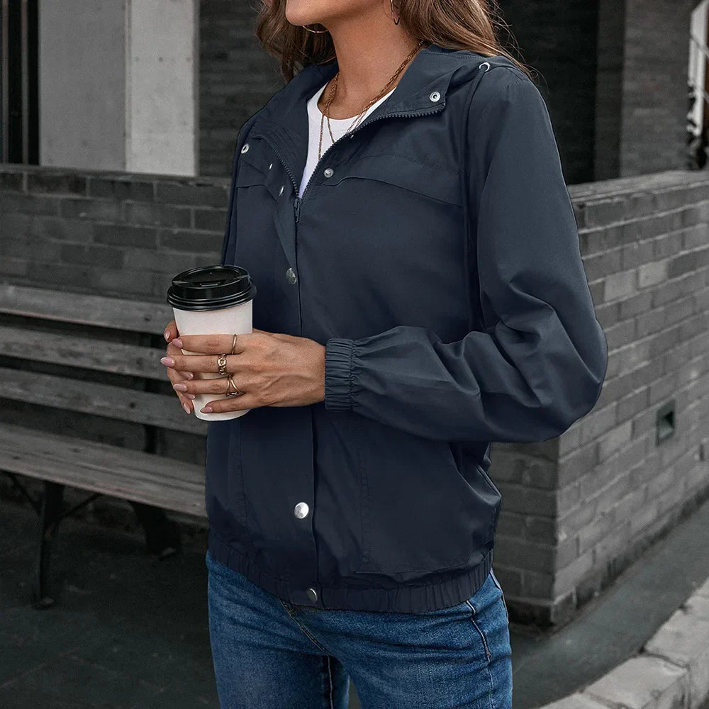 Women’s Hooded Waterproof Trench Coat | Long Sleeve