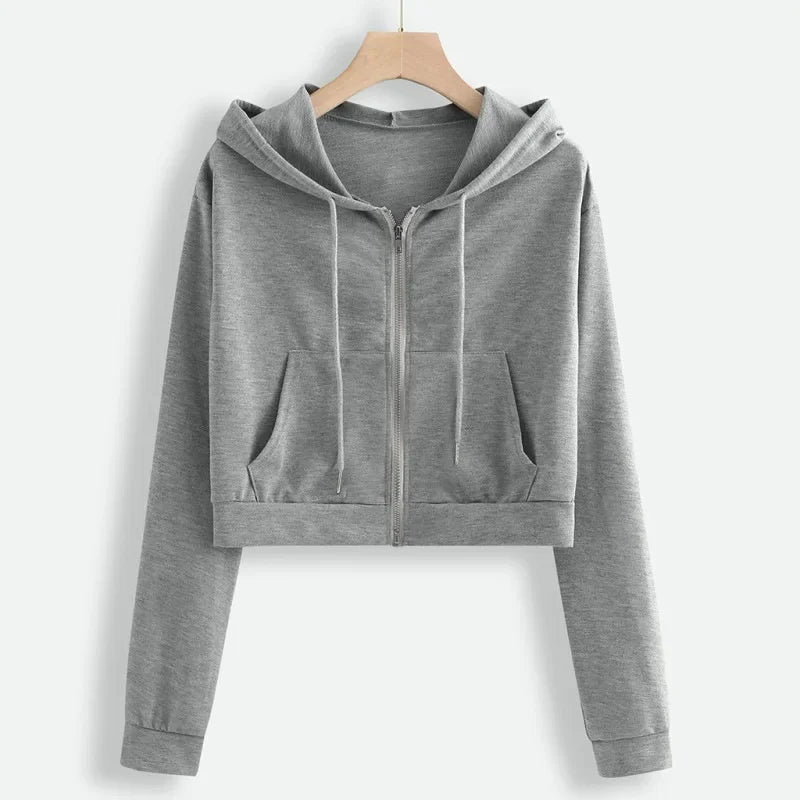 Short Winter Sweatshirt for Women | With Hood