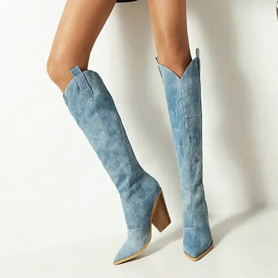 Women’s Cowboy Over-the-Knee Boots | Blue