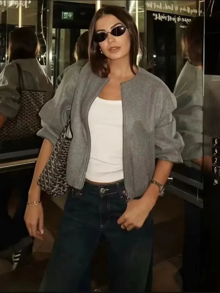 Women’s Round-Neck Transitional Jacket | Long Sleeve