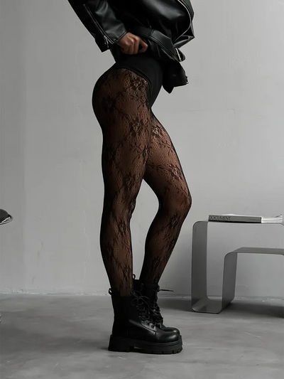 Women’s Fishnet Tights | Floral Pattern