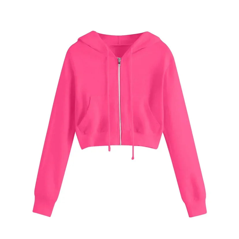 Short Winter Sweatshirt for Women | With Hood