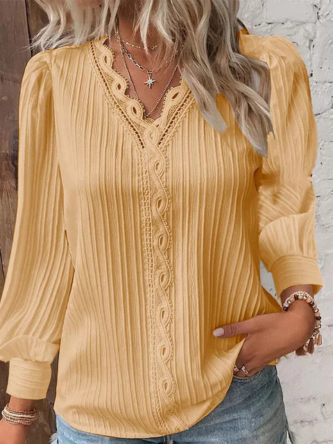 Long-Sleeve Blouse With V-Neck For Women | Modern