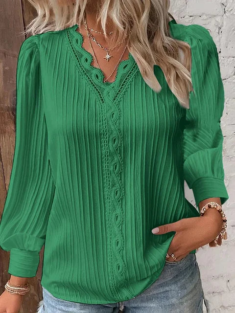 Long-Sleeve Blouse With V-Neck For Women | Modern