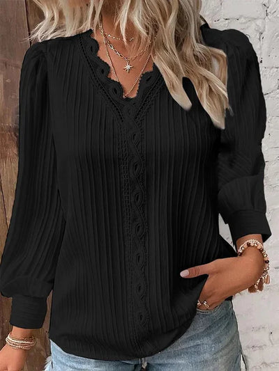 Long-Sleeve Blouse With V-Neck For Women | Modern