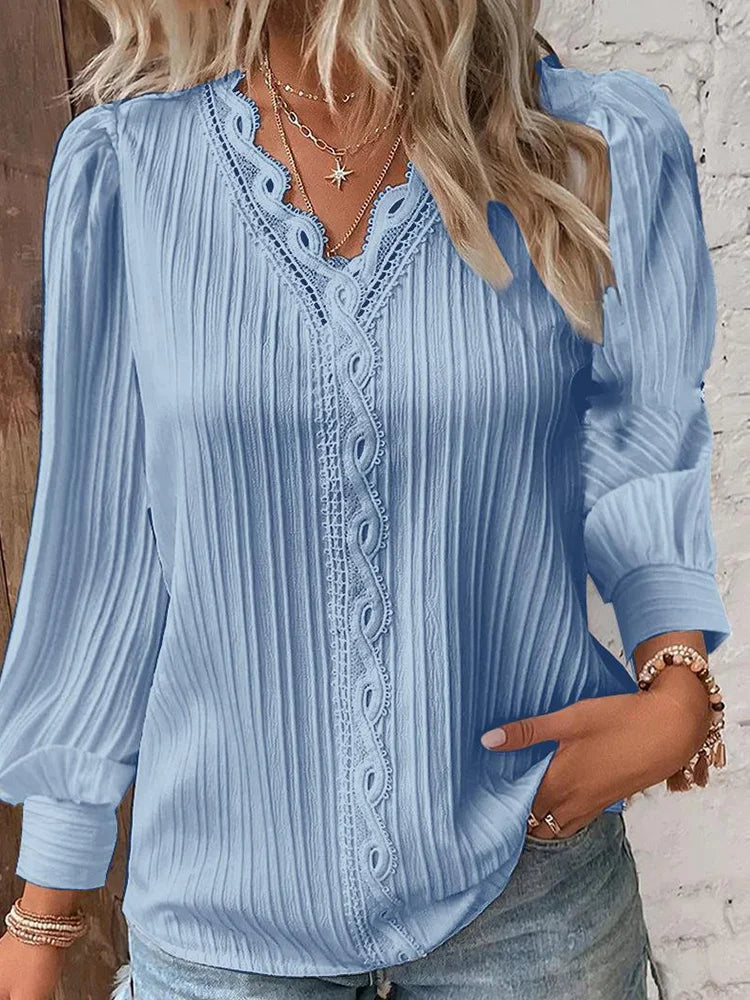 Long-Sleeve Blouse With V-Neck For Women | Modern