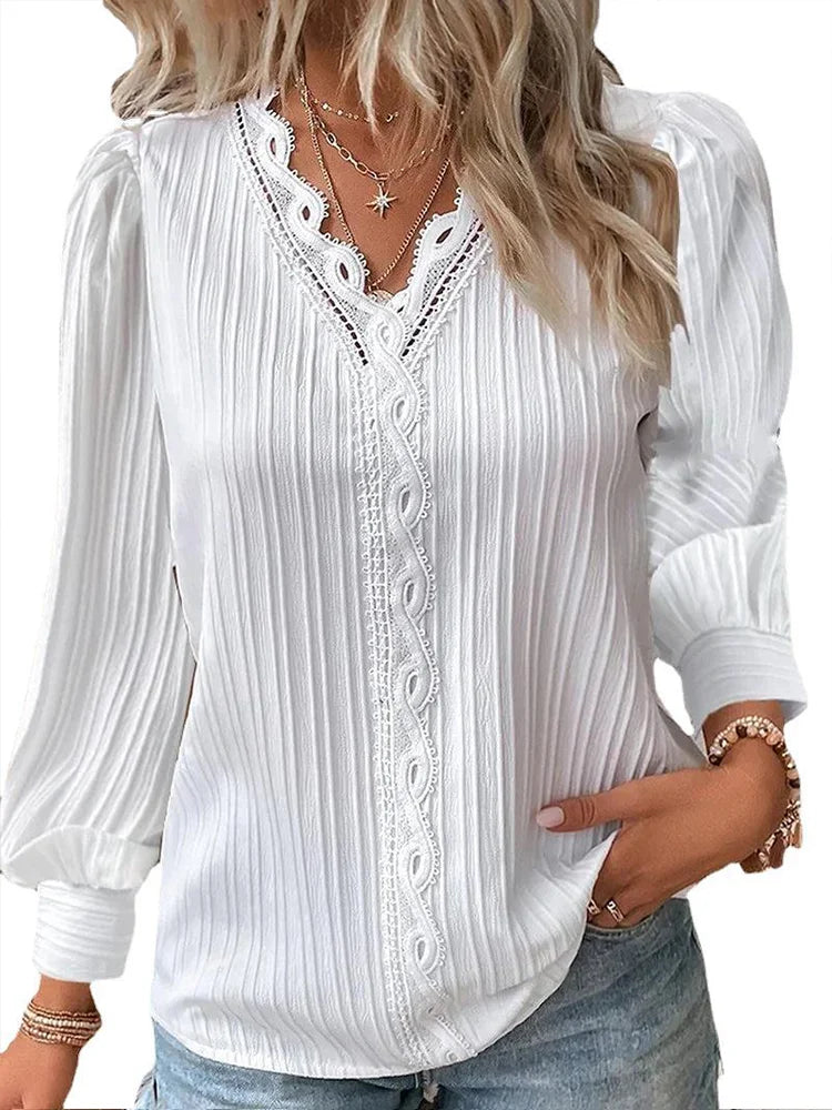 Long-Sleeve Blouse With V-Neck For Women | Modern