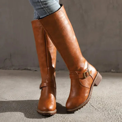 Classic Knee-High Boots for Women | With Buckle Details
