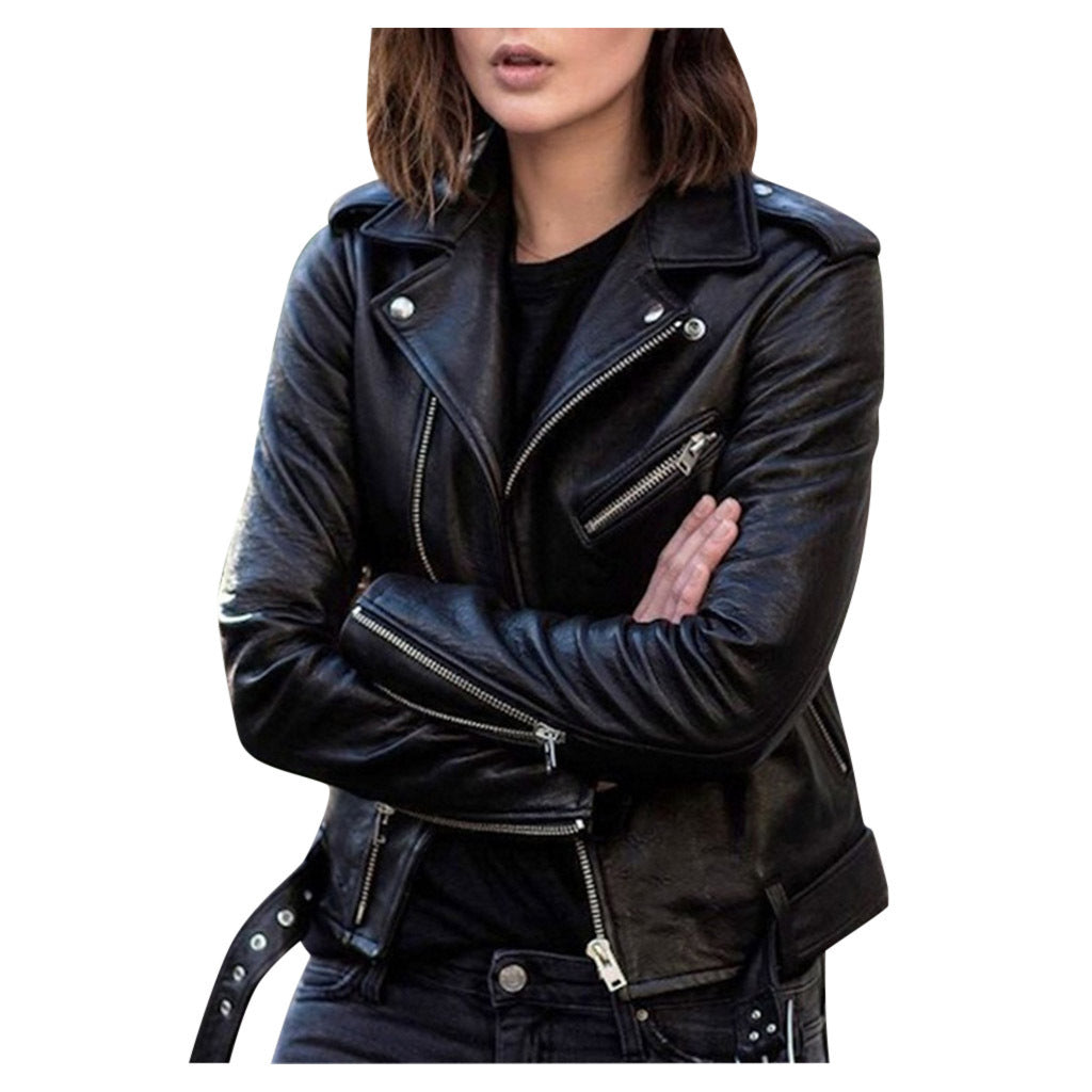 Casual Women's Biker Jacket | With Zip