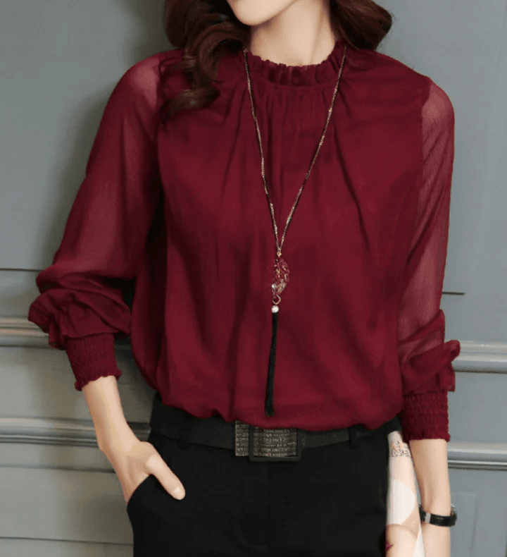 Stylish Blouse With Puff Sleeves For Women | Formal