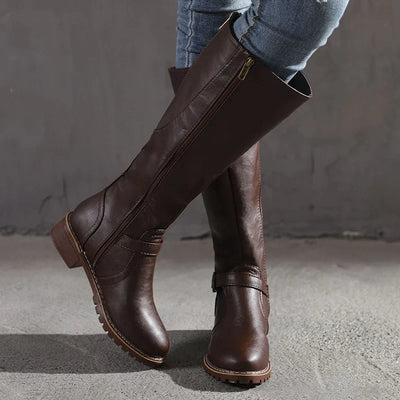 Classic Knee-High Boots for Women | With Buckle Details