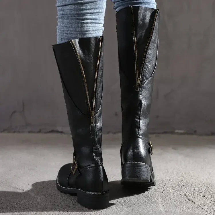 Classic Knee-High Boots for Women | With Buckle Details